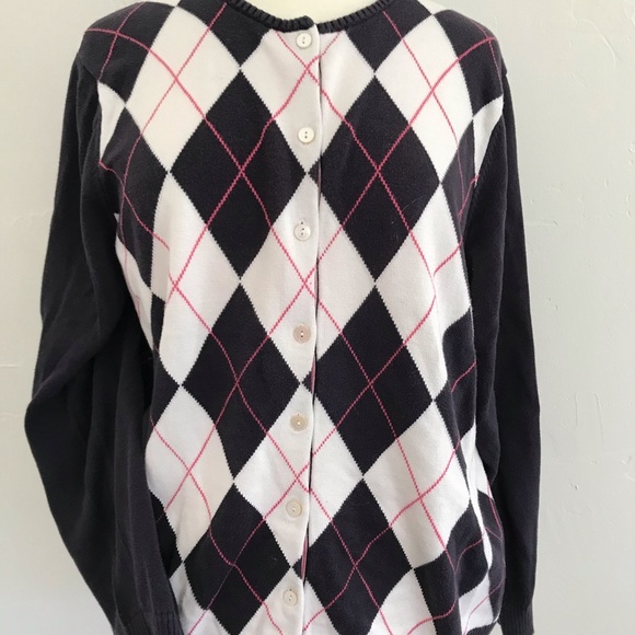 Lands' End Sweaters - Argyle Cardigan